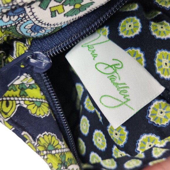 Vera Bradley Hannah Cambridge Shoulder Bag & Two Way Mirror Navy/Green NWT - Picture 5 of 10